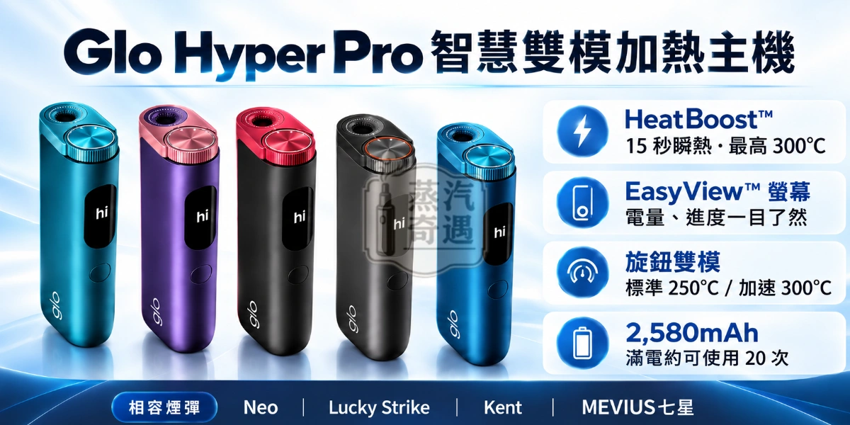 Glo Hyper Pro智慧雙模加熱主機-特點-相容煙彈展示圖